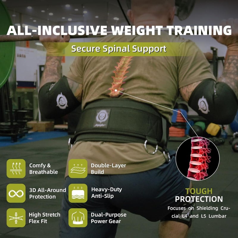 Jupiter 2-in-1 Weightlifting Belt & Dip Belt with Chain for Added Weight Training,Weightlifting, Squats, Deadlifts,Powerlifting for Men & Women - Image 3